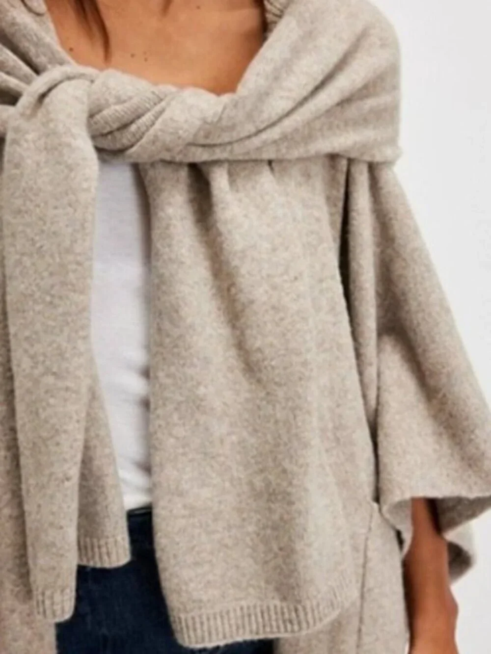 FREE PEOPLE Ellie Scarf Wrap in Oatmeal One Size OS NWT